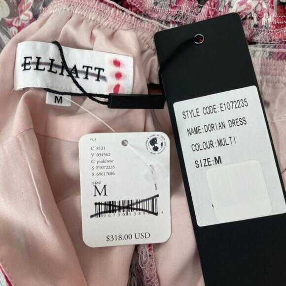 Free People Elliatt Dorian Floral Ruffle Drapey Smocked Maxi Dress Pink/ Rose M - Picture 12 of 14